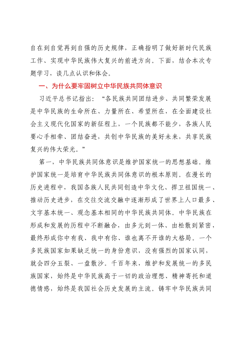 铸牢中华民族共同体意识研讨发言材料_第2页