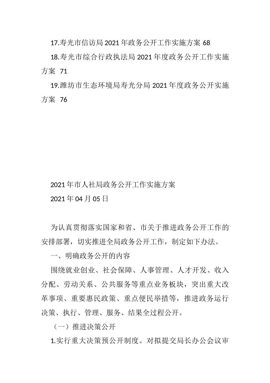 2021年政务公开工作方案汇编_第2页