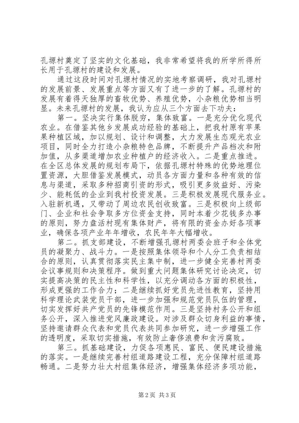 2024年复原军人竞聘村党支部书记演讲稿_第2页