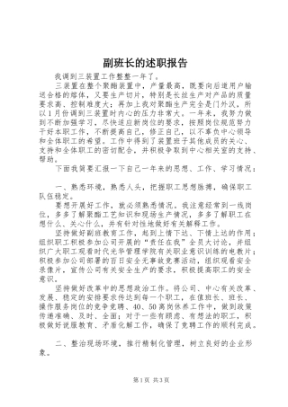 2024年副班长的述职报告