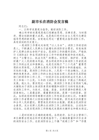 2024年副市长在消防会讲话稿