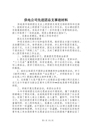 2024年供电公司先进团总支事迹材料
