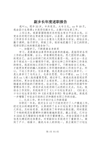 2024年副乡长年度述职报告
