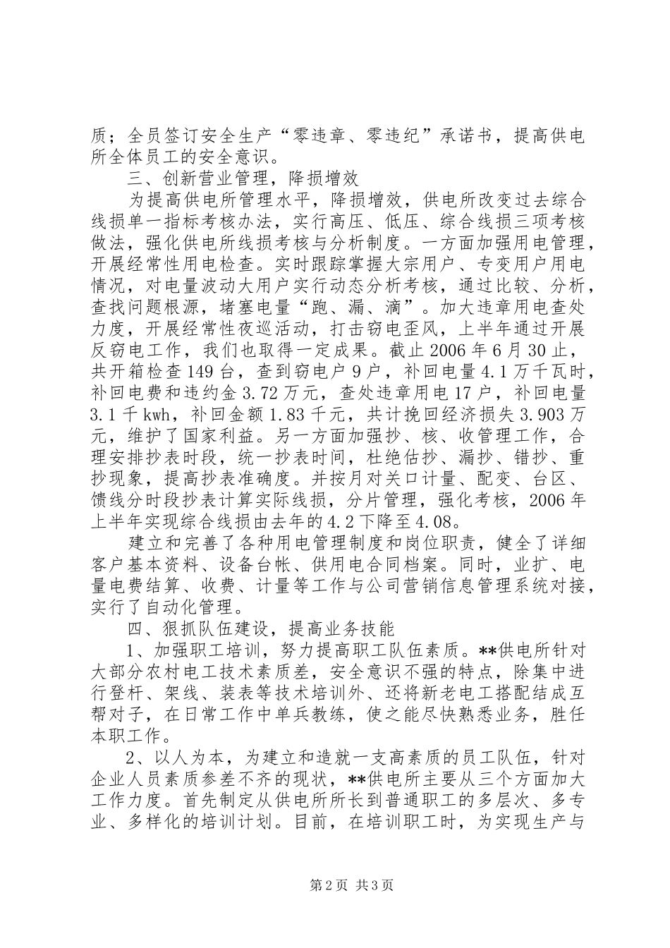 2024年供电所规范化管理服务工作总结_第2页