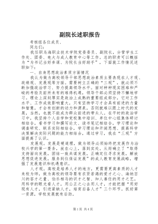 2024年副院长述职报告