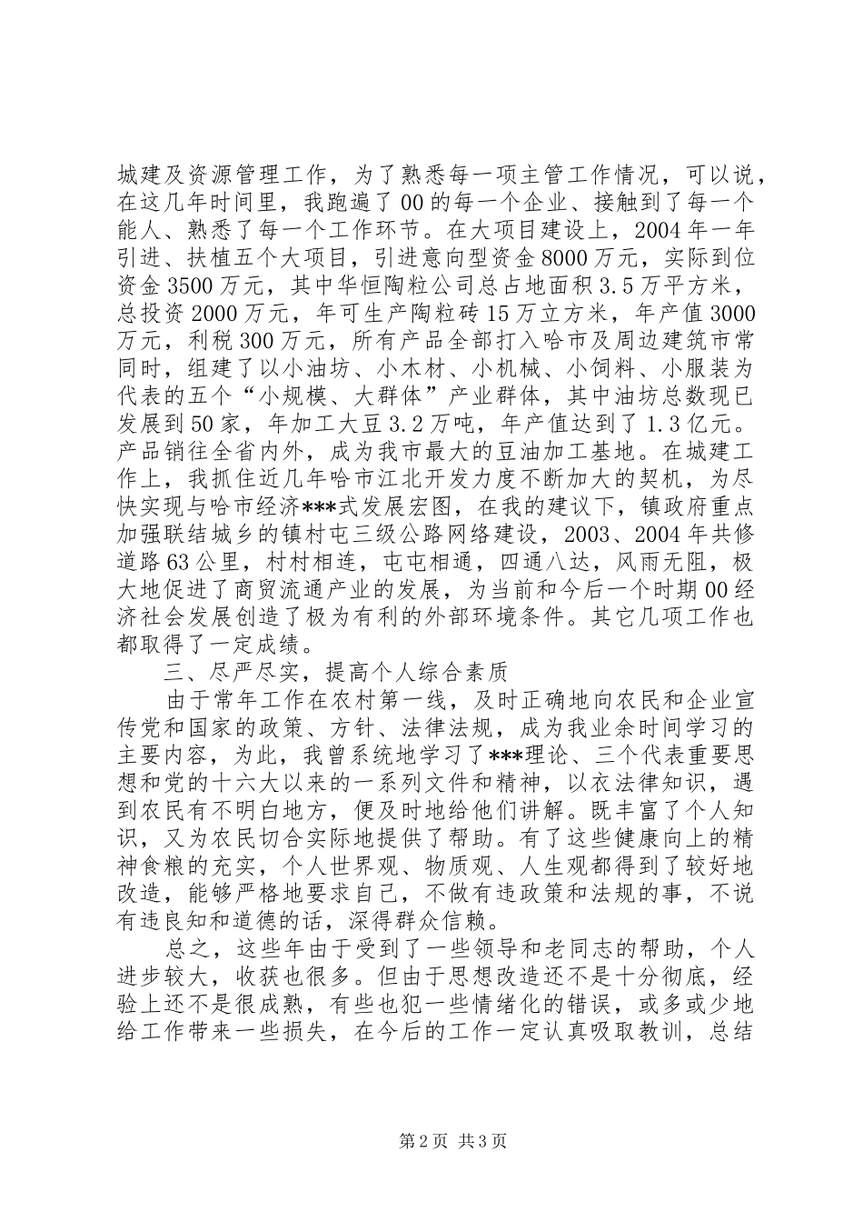 2024年副镇长个人工作总结_第2页