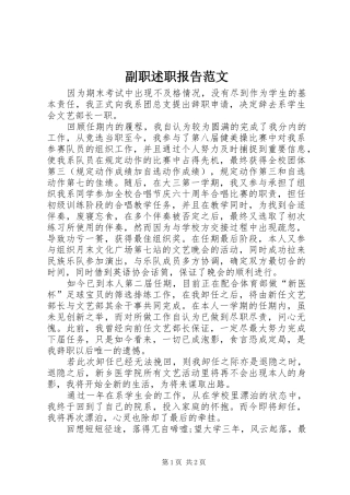 2024年副职述职报告范文