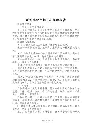 2024年哥伦比亚市场开拓思路报告