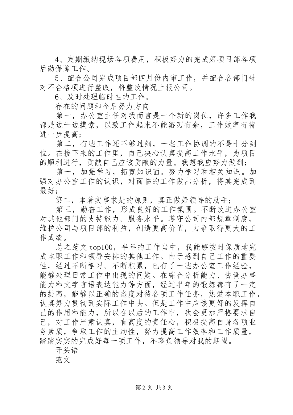 2024年个人半年工作总结开头语_第2页