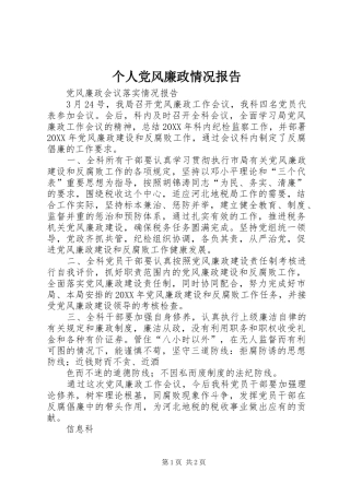2024年个人党风廉政情况报告