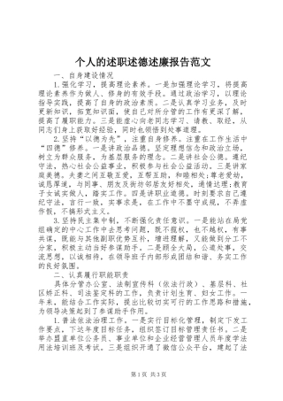 2024年个人的述职述德述廉报告范文