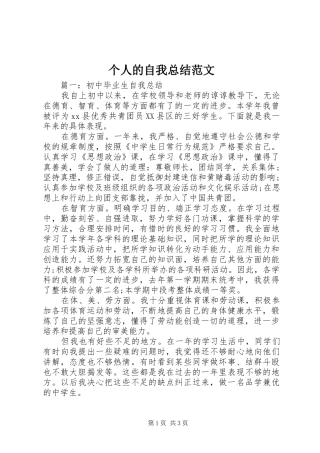 2024年个人的自我总结范文