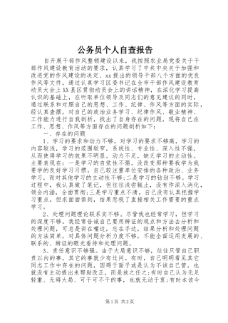 2024年公务员个人自查报告