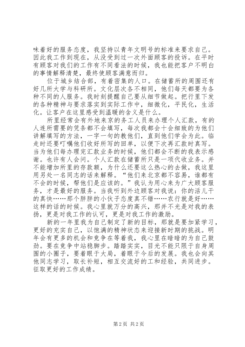 2024年个人工作总结金融系统_第2页