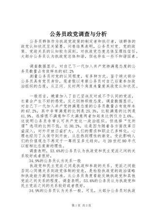 2024年公务员政党调查与分析