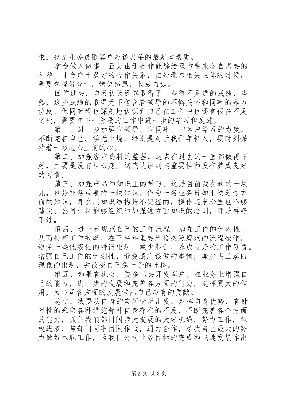 2024年公司业务员半年工作总结_第2页