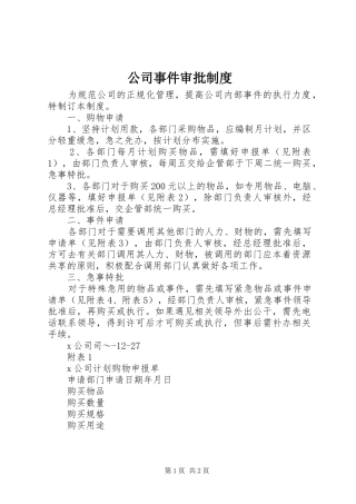 2024年公司事件审批制度