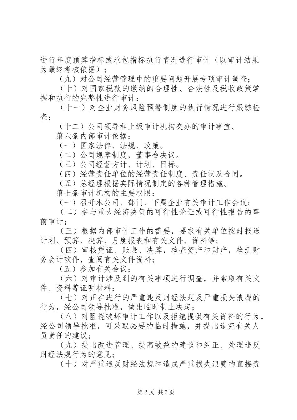 2024年公司企业内部审计制度_第2页