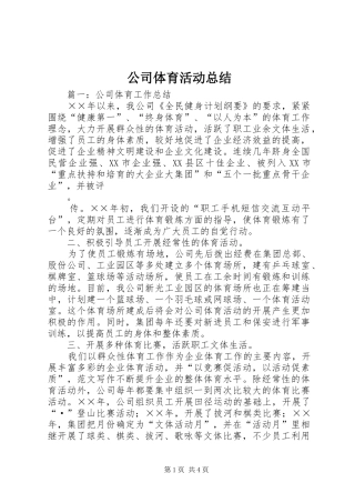 2024年公司体育活动总结