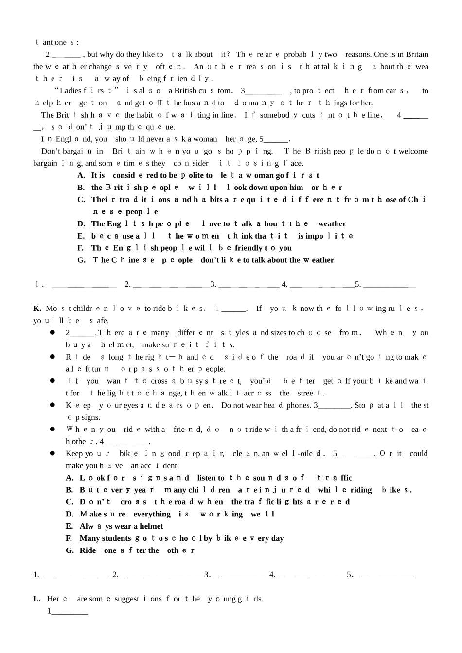 2024年八年级英语上册七选五专项练习_第3页