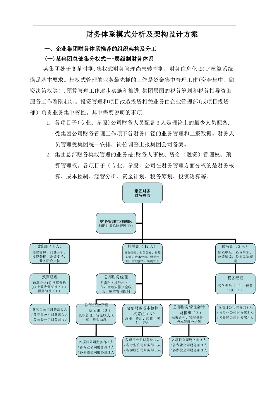 2024年财务体系模式及组织架构方案_第1页