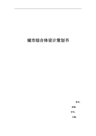2024年城市商业综合体策划书