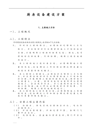 2024年厨房设备建设方案详细