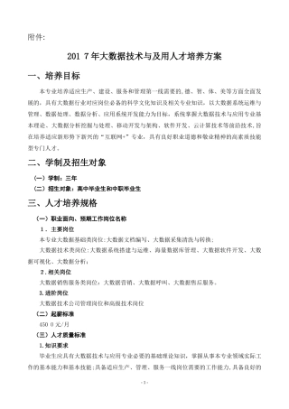 2024年大数据技术与应用专业人才培养综合方案