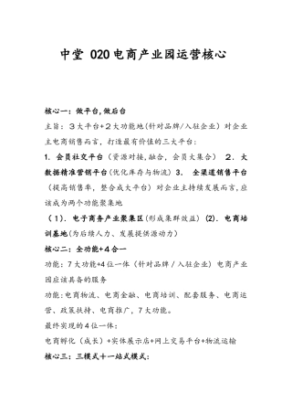 2024年电商产业园运营核心