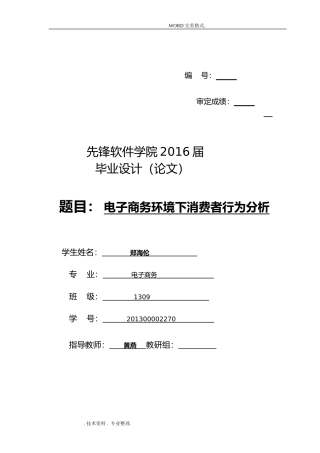 2024年电子商务下消费者行为分析范文