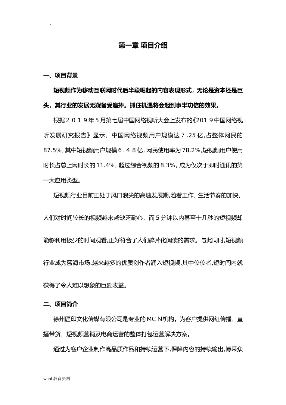 2024年短视频及电商运营项目融资商业计划书_第3页