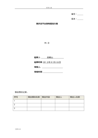 2024年高并发平台架构规划方案设计