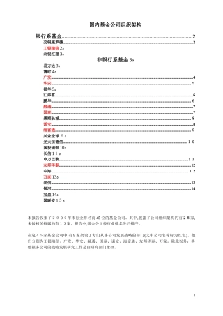 2024年国内基金公司组织架构