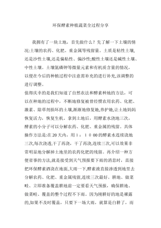 2024年环保酵素种植蔬菜全过程分享