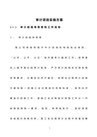 2024年会计师事务所审计项目实施与方案