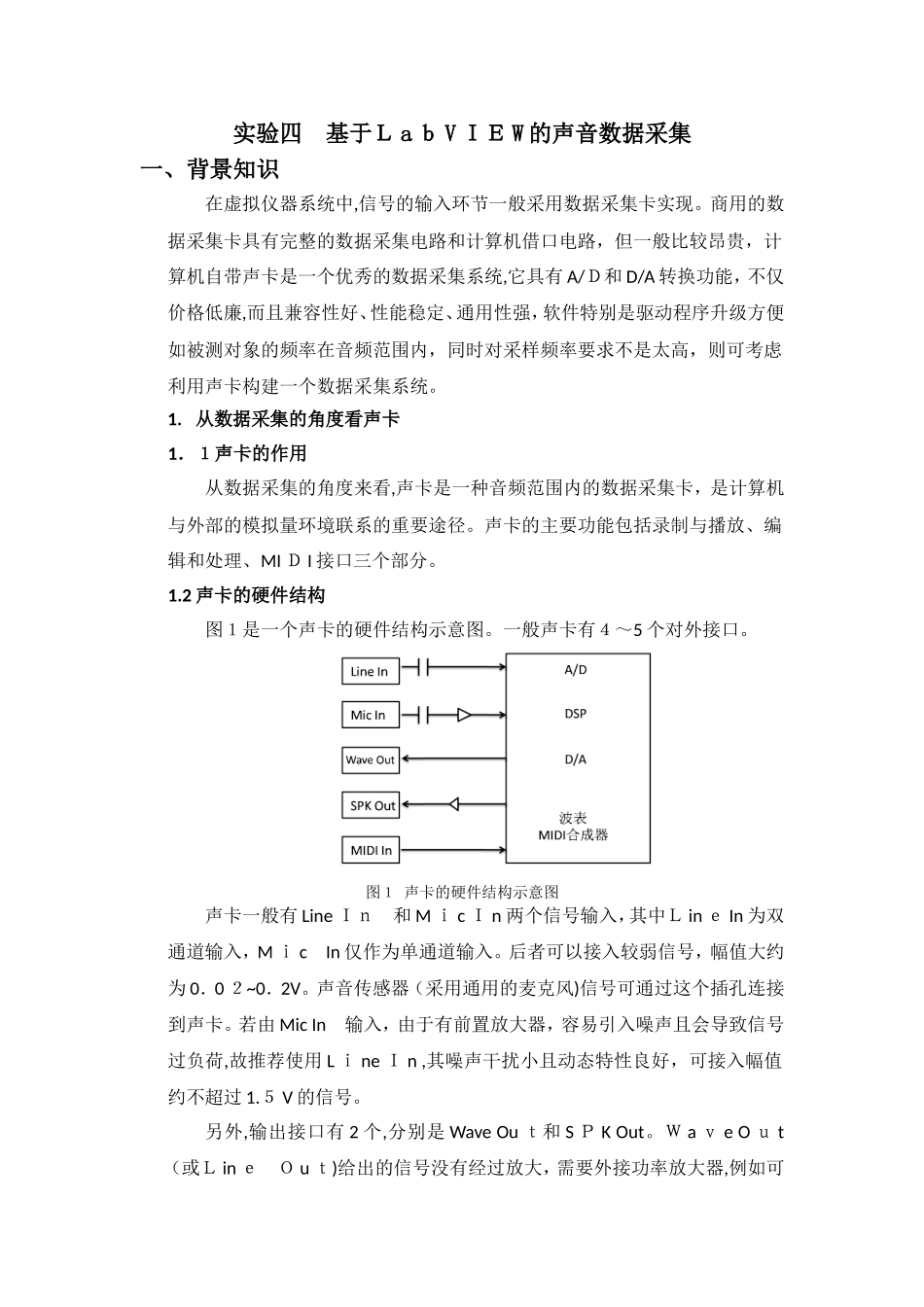 2024年基于Labview的声音信息采集与处理_第1页
