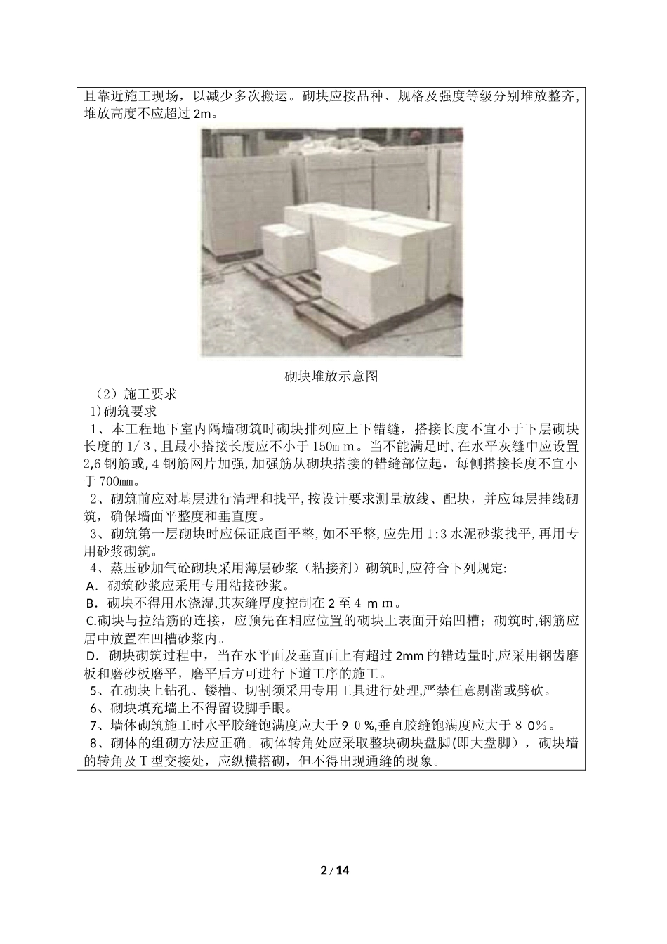 2024年加气混凝土砌块砌筑技术交底_第2页
