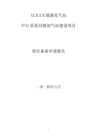2024年加气站项目备案申请报告