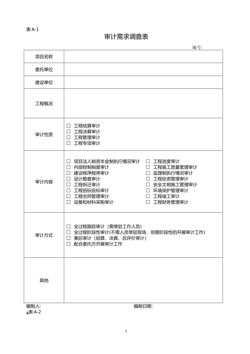 2024年建设项目全过程审计用表完整版_第3页