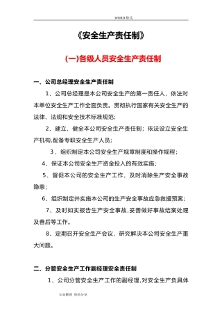 2024年建筑施工企业安全生产责任制