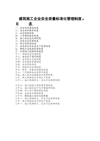 2024年建筑施工企业安全质量标准化管理制度