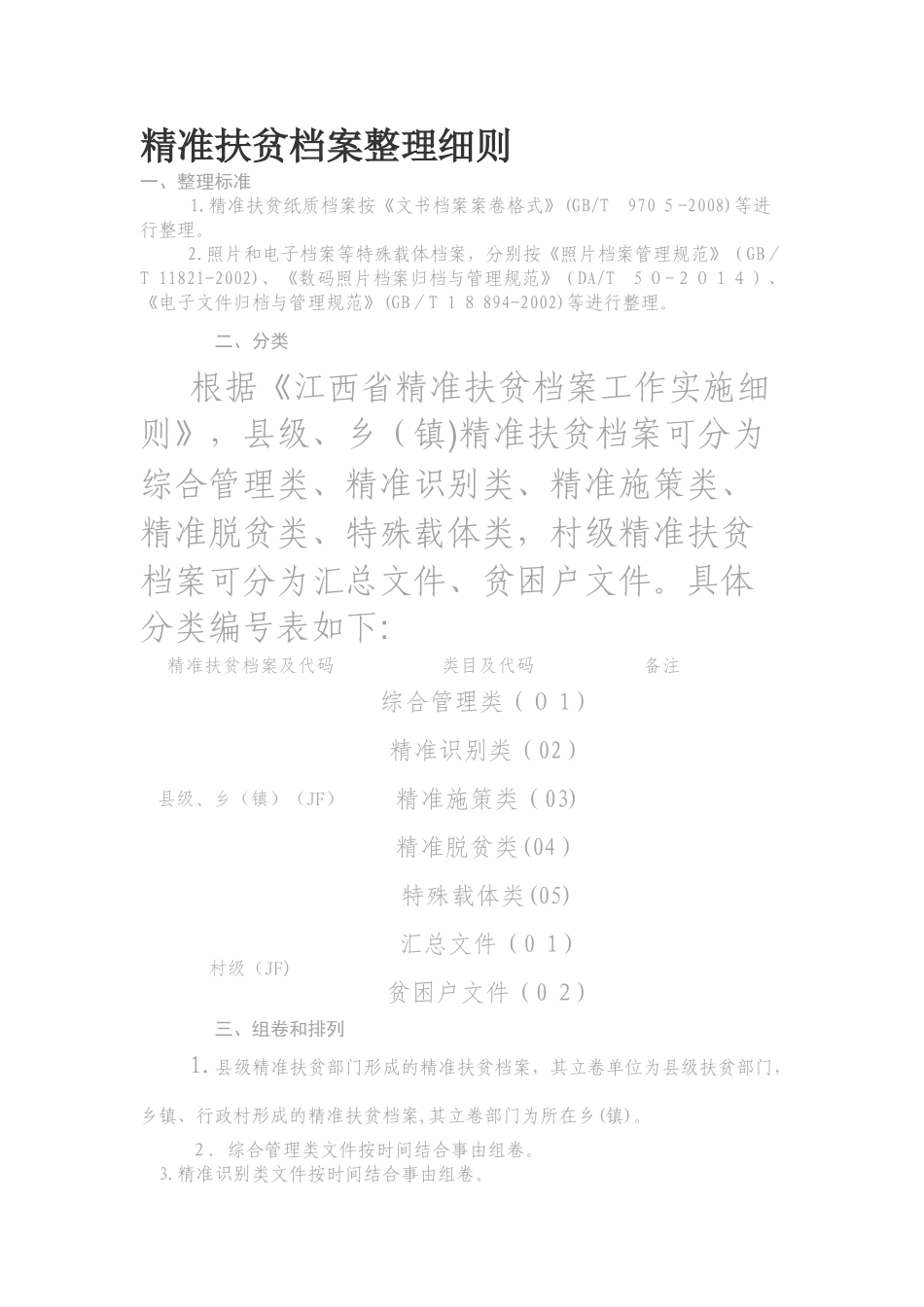 2024年精准扶贫档案整理细则_第1页