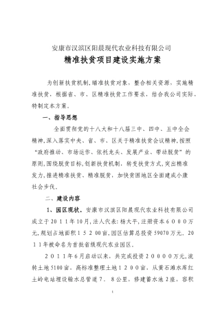 2024年精准扶贫项目实施方案