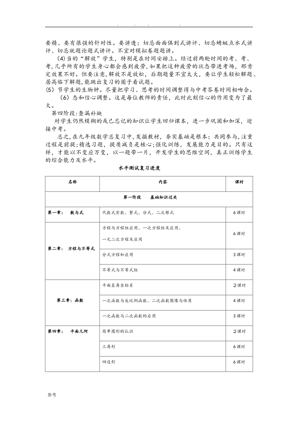 2024年九年级数学中考备考复习计划_第3页