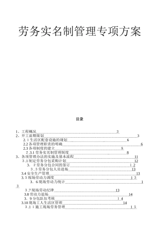 2024年劳务管理实名制方案