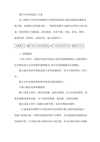 2024年楼宇自控系统施工方案