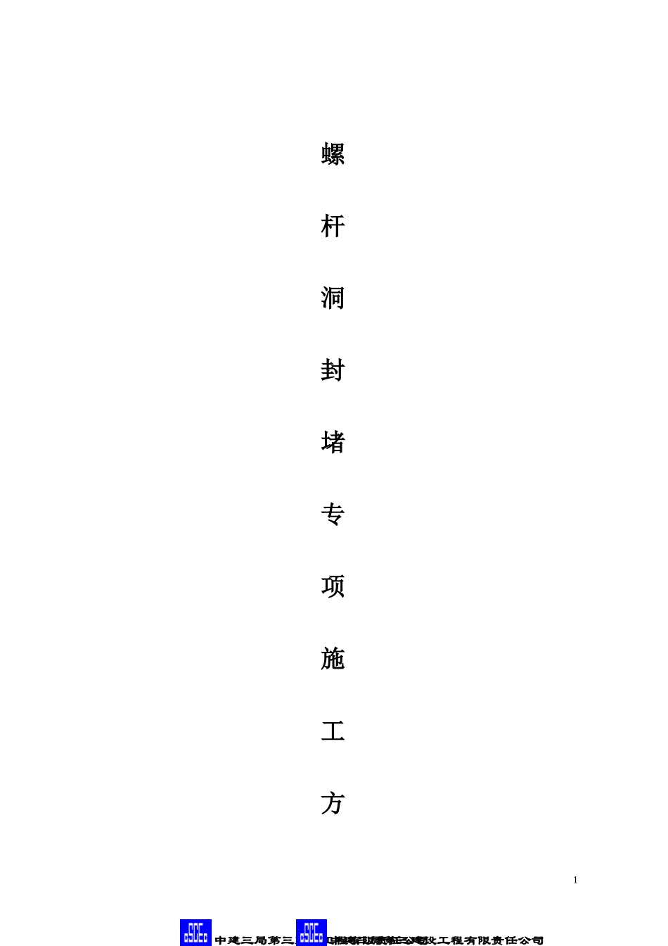 2024年螺杆洞封堵专项施工方案_第1页