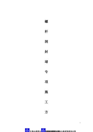 2024年螺杆洞封堵专项施工方案
