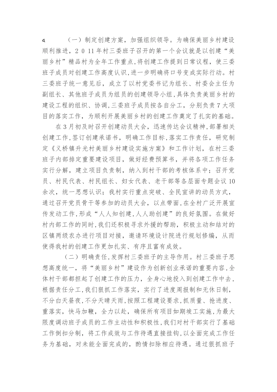 2024年美丽乡村特色工作总结_第3页