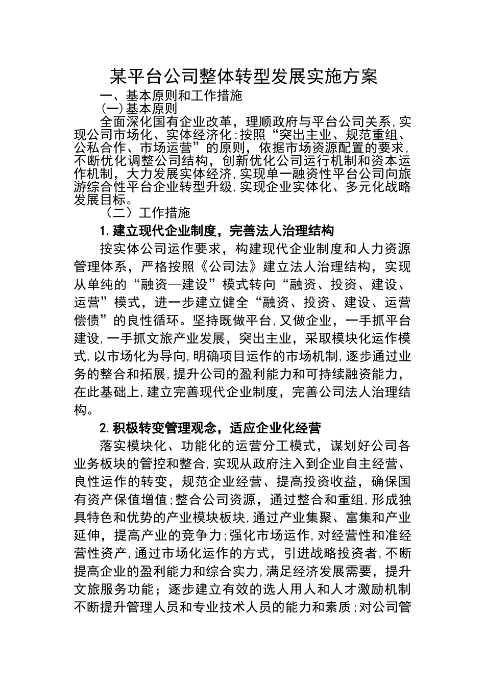 2024年平台公司整体转型发展规划方案_第1页